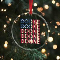 Boone Name Lover American Flag USA Stars Stripes Crystal Glass Ornament
