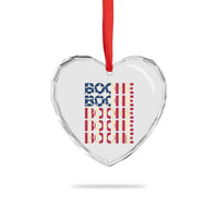Boone Name Lover American Flag USA Stars Stripes Heart Crystal Glass Ornament