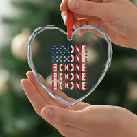 Boone Name Lover American Flag USA Stars Stripes Heart Crystal Glass Ornament