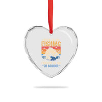 Born to Go Fishing Forced School Heart Crystal Glass Ornament Funny Fishing Fisherman Kids Boys - Wonder Print Shop