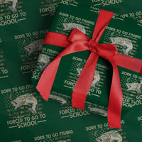 Born To Go Fishing Wrapping Paper Roll Forced School Fisherman Camouflage US Flag - Wonder Print Shop