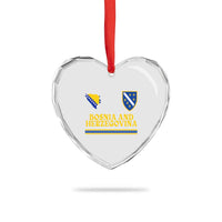 Bosnia Herzegovina Soccer Jersey Style Heart Crystal Glass Ornament Country Map Heritage Football Fan