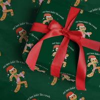 Boujee Gingerbread Man Wrapping Paper Roll Out Here Lookin' Like A Snack