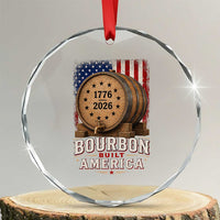 Bourbon Built America 250 Years Crystal Glass Ornament Patriotic Whiskey 250th Anniversary USA