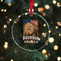 Bourbon Built America 250 Years Crystal Glass Ornament Patriotic Whiskey 250th Anniversary USA