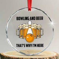 Bowling And Beer That's Why I'm Here Crystal Glass Ornament Drinking Bowling Gift - Wonder Print Shop