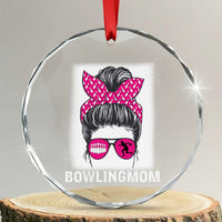 Bowling Mom Life Crystal Glass Ornament Funny Bowler Gift - Wonder Print Shop