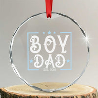 Boy Dad Est 2025 Crystal Glass Ornament Expect Baby Boy Son Fathers Day 2025 TS10