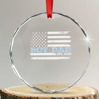 Boy Dad Est 2025 Crystal Glass Ornament Newborn Daddy Father Baby Boy Son USA Flag TS10