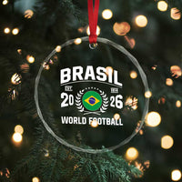 Brasil Flag Brazil Soccer Football Fan Crystal Glass Ornament