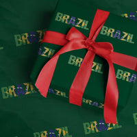 Brazil Brasil Flag Wrapping Paper Roll Vintage Distressed Brazil