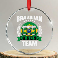 Brazil Drinking Team Crystal Glass Ornament Funny Brazilian Flag Beer Party Gift