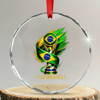 Brazil Soccer Fan 2026 Gift Crystal Glass Ornament Vai Brasil