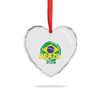 Brazil Soccer Fan Brasil Flag Heart Crystal Glass Ornament Brazilian Football Game Day Supporter