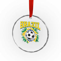 Brazil Soccer Fan Crystal Glass Ornament Brazilian Football Game Day Fan