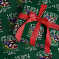Brazilian American Patriot Heart Is From Brazil Flag Wrapping Paper Roll