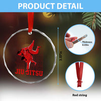 Brazilian Jiu Jitsu Crystal Glass Ornament BJJ Distressed - Wonder Print Shop