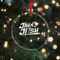 Brazilian Jiu Jitsu Crystal Glass Ornament Christian Cross BJJ Fighter Training Tee for Martial Arts Lovers - Wonder Print Shop