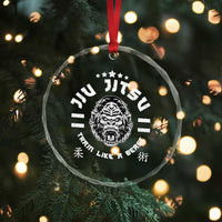 Brazilian Jiu Jitsu Crystal Glass Ornament Train Like A Beast Vintage BJJ Grappling Gorilla - Wonder Print Shop