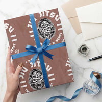Brazilian Jiu Jitsu Wrapping Paper Roll Train Like A Beast Vintage BJJ Grappling Gorilla - Wonder Print Shop