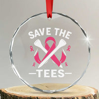 Breast Cancer Awareness Pink Ribbon Golf Crystal Glass Ornament Funny Save The Tees TS10