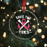 Breast Cancer Awareness Pink Ribbon Golf Crystal Glass Ornament Funny Save The Tees TS10
