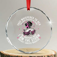 Breast Cancer Crystal Glass Ornament Pink Ribbon I Am Storm TS10