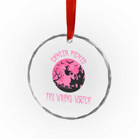 Breast Cancer Halloween Crystal Glass Ornament In October We Wear Pink Witch TS10