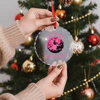 Breast Cancer Halloween Crystal Glass Ornament In October We Wear Pink Witch - Wonder Print Shop