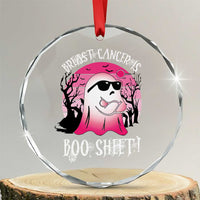 Breast Cancer Is Boo Sheet Crystal Glass Ornament In October Ghost Wear Pink TS10