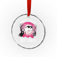Breast Cancer Is Boo Sheet Crystal Glass Ornament In October Ghost Wear Pink TS10