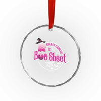 Breast Cancer Is Boo Sheet Crystal Glass Ornament October Ghost Pink Ribbon TS10