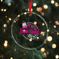 Breast Cancer Is Boo Sheet Crystal Glass Ornament October Ghost Pink Ribbon TS10