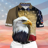 Premium We The People, American Eagle Patriotism 3D Polo Multicolor Personalized - Wonder Print Shop