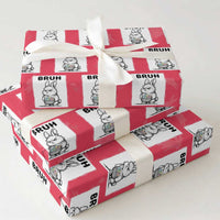 Bruh Angry Easter Bunny with Eggs Basket Wrapping Paper Roll Funny Rabbit Meme Humor Graphic Gift