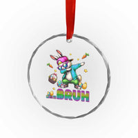 Bruh Dab Bunny Easter Crystal Glass Ornament Funny 80s Retro Vintage Party Cool Rabbit - Wonder Print Shop