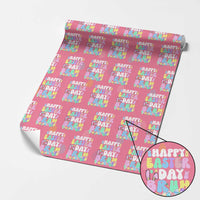 Bruh Easter Wrapping Paper Roll Teens Boys Kids Cute Bunny Eggs