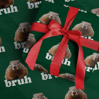 Bruh Groundhog Wrapping Paper Roll Funny Woodchuck Youth Teens Kids Slang - Wonder Print Shop