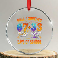 Bruh I Survived 67 33 Days Of School Crystal Glass Ornament Funny 100th Days of School Teacher 67 Drip - Wonder Print Shop