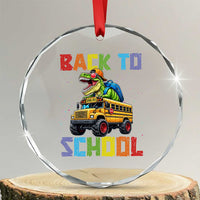 Bruh We Back Crystal Glass Ornament Funny Dinosaur Back To School Dinosaur