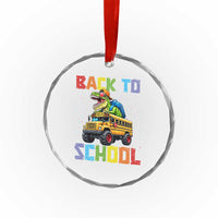 Bruh We Back Crystal Glass Ornament Funny Dinosaur Back To School Dinosaur