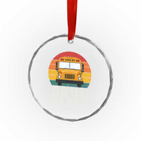Bruh We Back Crystal Glass Ornament Funny School Bus Driver Life Back to School Teacher Kids
