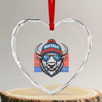 Buffalo Football Heart Crystal Glass Ornament Vintage 90s Bill Fan Game Day - Wonder Print Shop