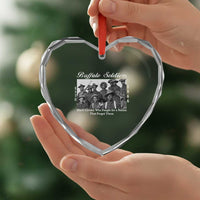 Buffalo Soldiers 1866 African American Cavalry Heart Crystal Glass Ornament Black History Military Heritage Gift