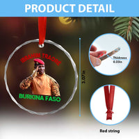 Burkina Faso Ibrahim Traoré Thomas Sankara Crystal Glass Ornament - Wonder Print Shop