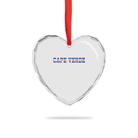Cabo Verde Flag Cabo Verdean Pride Heart Crystal Glass Ornament