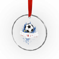 Cabo Verde Flag Football Graphic Crystal Glass Ornament Cape Verde Soccer Fans Artistic Pride