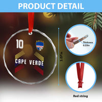 Cabo Verde Football Crest Pride Jersey Style Crystal Glass Ornament Cape Verde Soccer Fan Number 10 Athletic