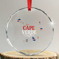 Cabo Verde Islands Flag Map Crystal Glass Ornament Cape Verde Vintage Pride