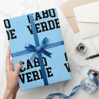 Cabo Verde Returns Home National Pride Varsity Style Wrapping Paper Roll Cape Verde Minimalist Text Graphic